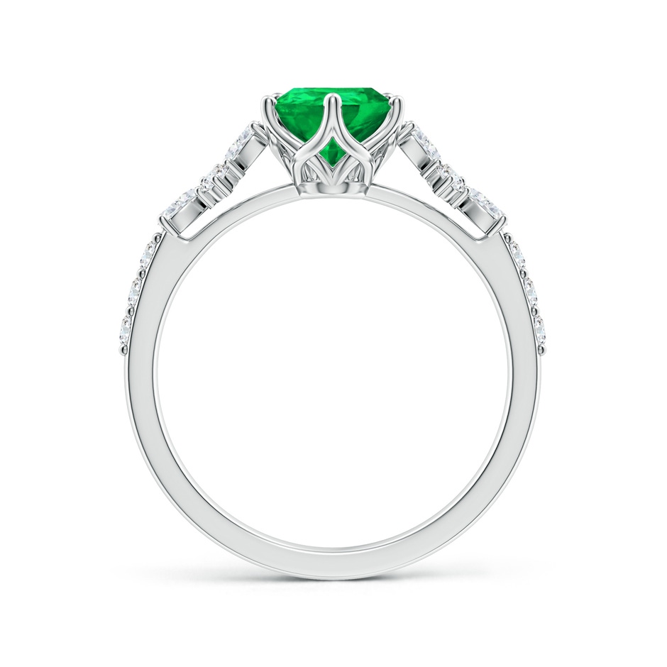 9x7mm AAA Pear-Shaped Emerald Side Stone Engagement Ring with Accents in P950 Platinum side 199