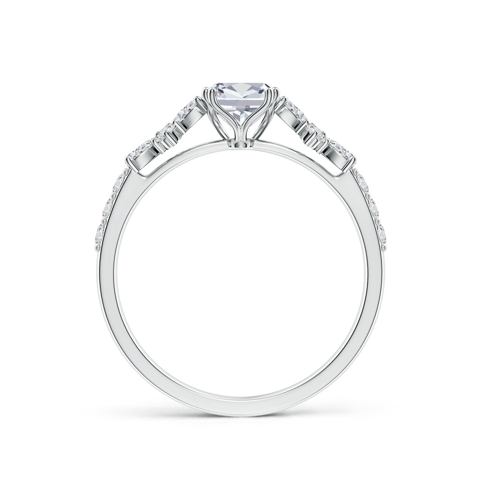 7x5mm HSI2 Emerald-Cut Diamond Side Stone Engagement Ring with Accents in White Gold side 199