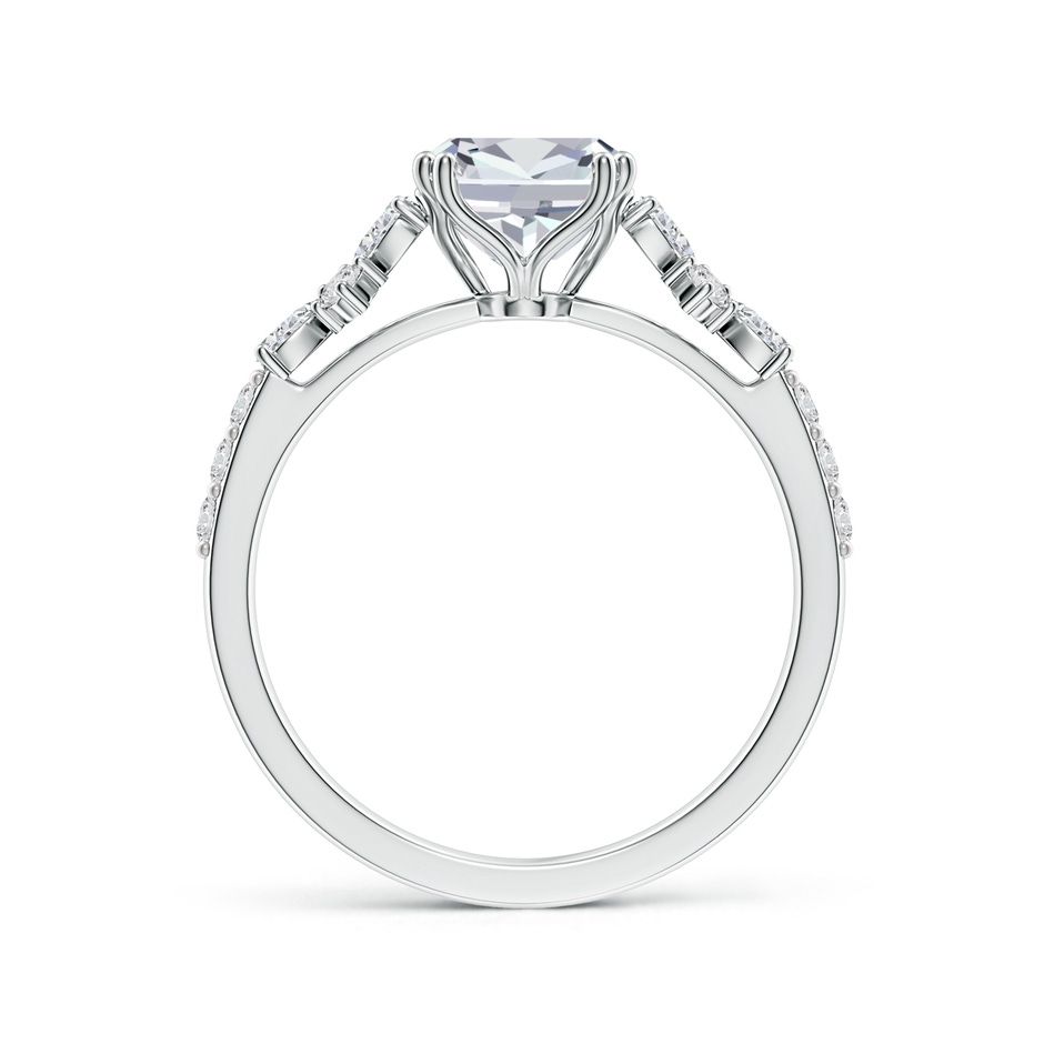 8.5x6.5mm HSI2 Emerald-Cut Diamond Side Stone Engagement Ring with Accents in White Gold side 199