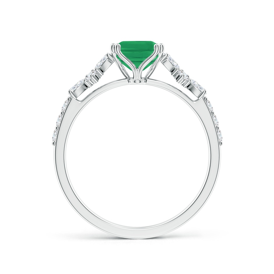 8x6mm A Cushion Rectangular Emerald Side Stone Engagement Ring with Accents in P950 Platinum side 199
