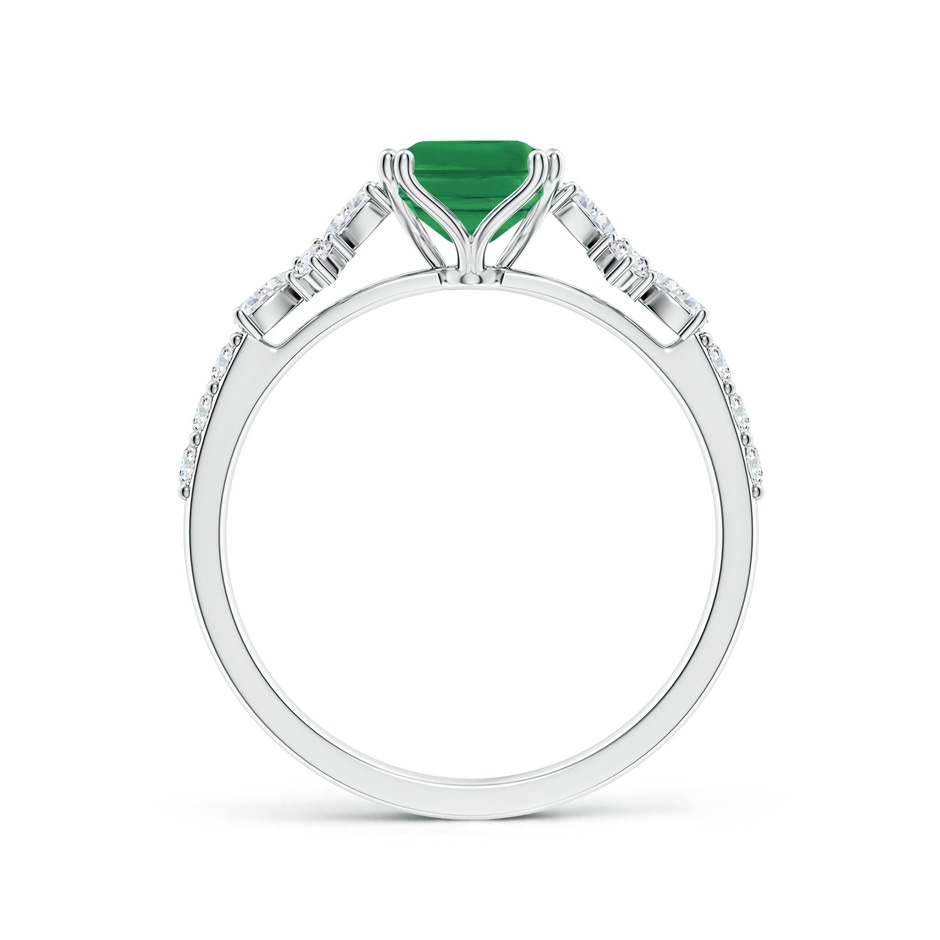8x6mm AA Cushion Rectangular Emerald Side Stone Engagement Ring with Accents in White Gold side 199