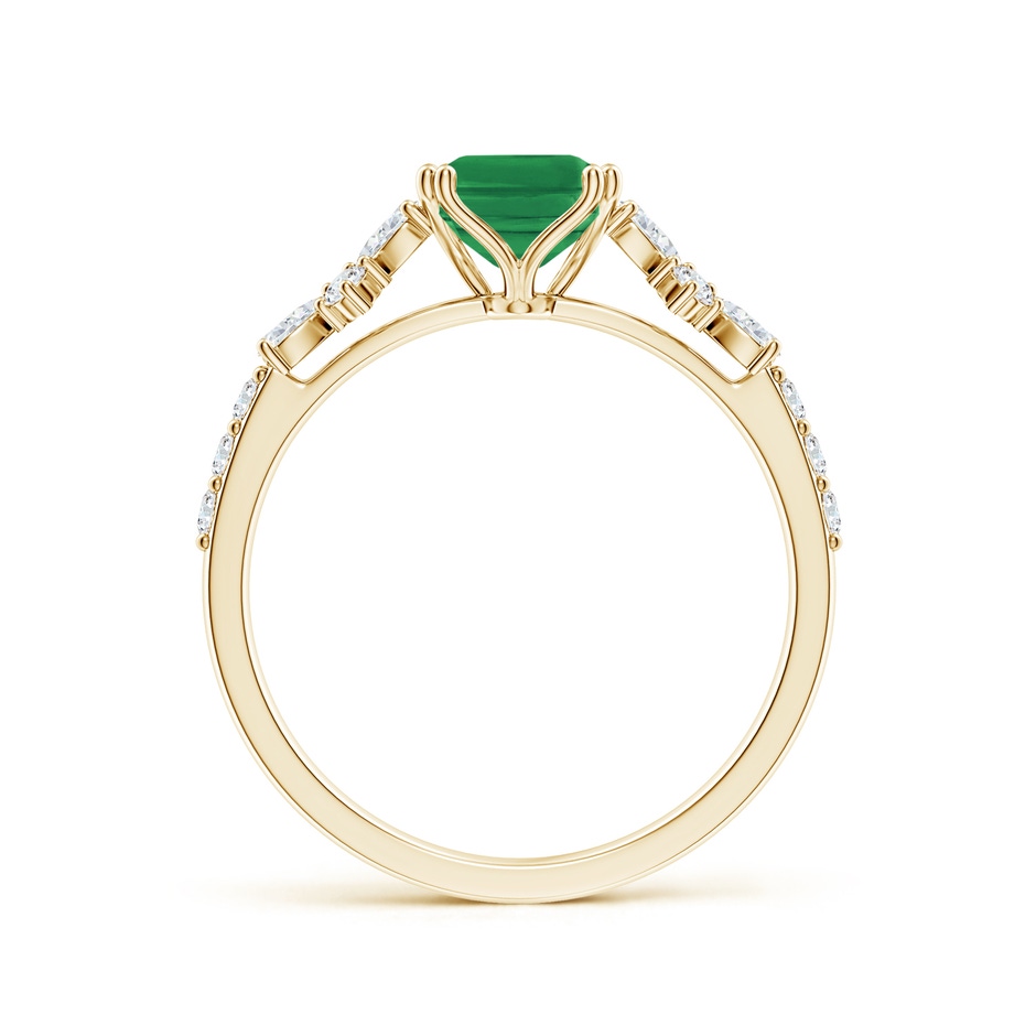 8x6mm AA Cushion Rectangular Emerald Side Stone Engagement Ring with Accents in Yellow Gold side 199