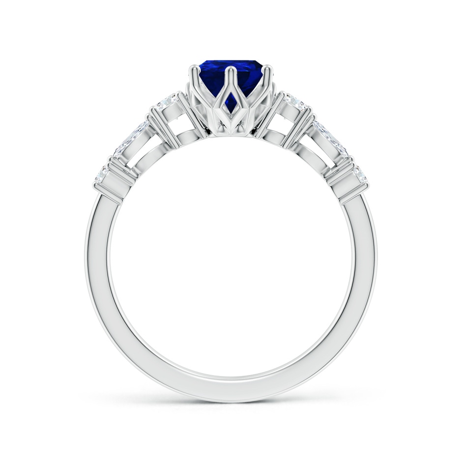 9x7mm Lab-Grown Classic Pear Blue Sapphire Side Stone Engagement Ring in White Gold side 199