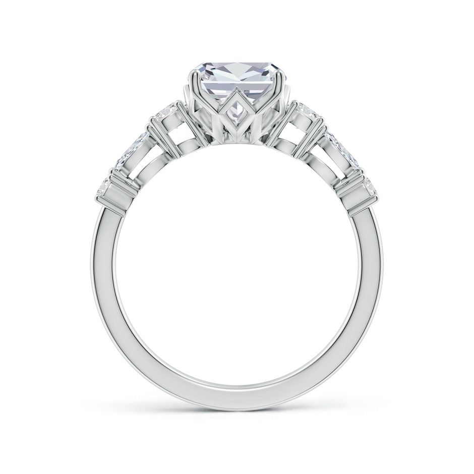 8.5x6.5mm HSI2 Classic Cushion Rectangular Diamond Side Stone Engagement Ring in White Gold side 199