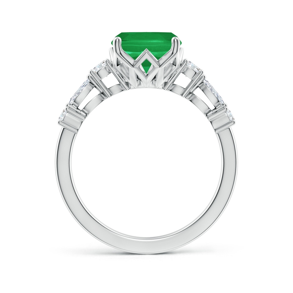 10x8mm A Classic Cushion Rectangular Emerald Side Stone Engagement Ring in P950 Platinum side 199
