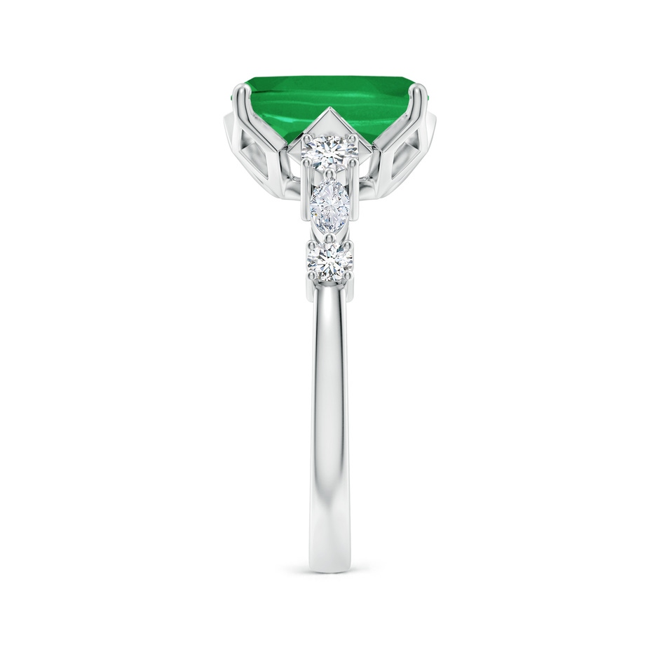 10x8mm A Classic Cushion Rectangular Emerald Side Stone Engagement Ring in P950 Platinum side 299