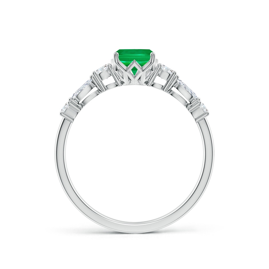 7x5mm AAA Classic Cushion Rectangular Emerald Side Stone Engagement Ring in P950 Platinum side 199