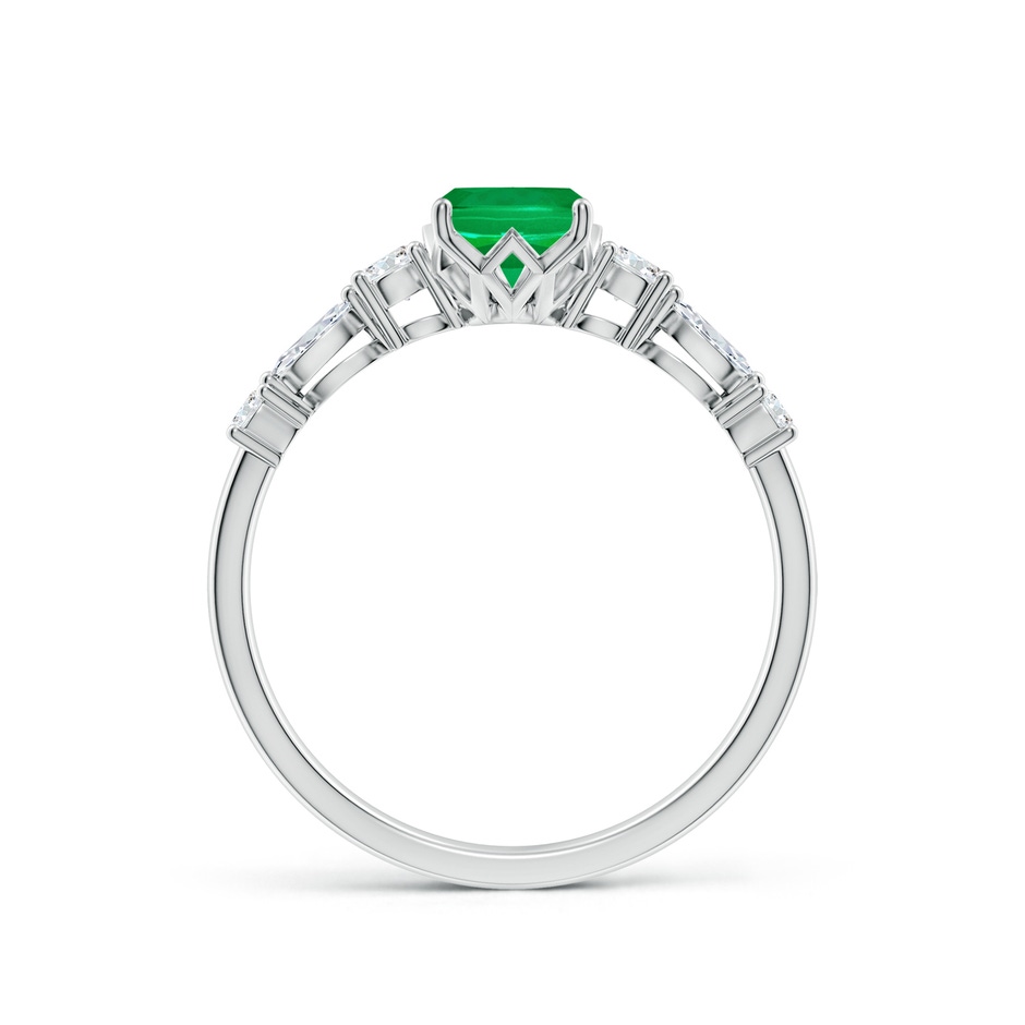 7x5mm AAA Classic Cushion Rectangular Emerald Side Stone Engagement Ring in White Gold side 199