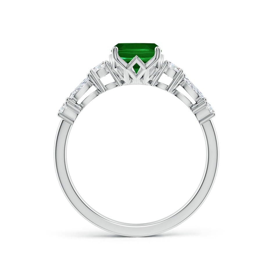 8x6mm AAAA Classic Cushion Rectangular Emerald Side Stone Engagement Ring in P950 Platinum side 199