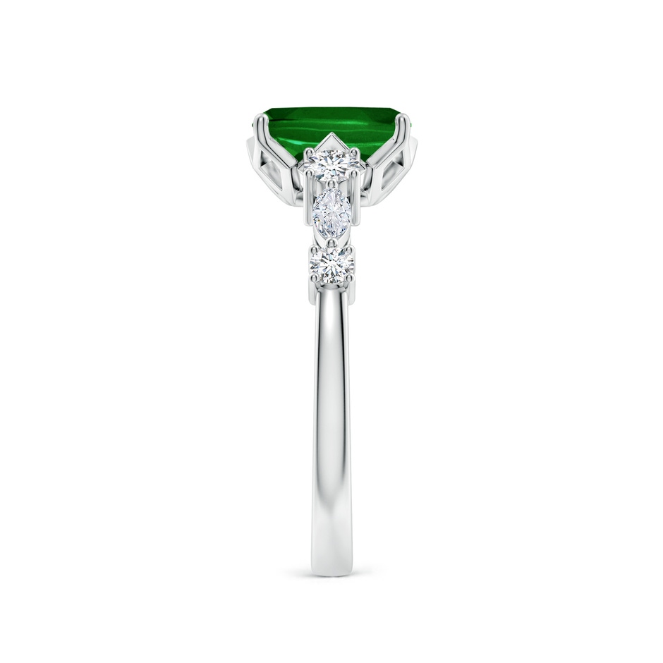 8x6mm AAAA Classic Cushion Rectangular Emerald Side Stone Engagement Ring in P950 Platinum side 299