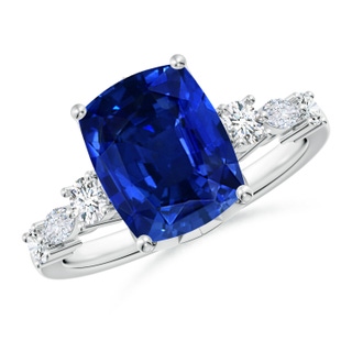 Cushion Rectangular Lab-Grown Lab Grown Blue Sapphire