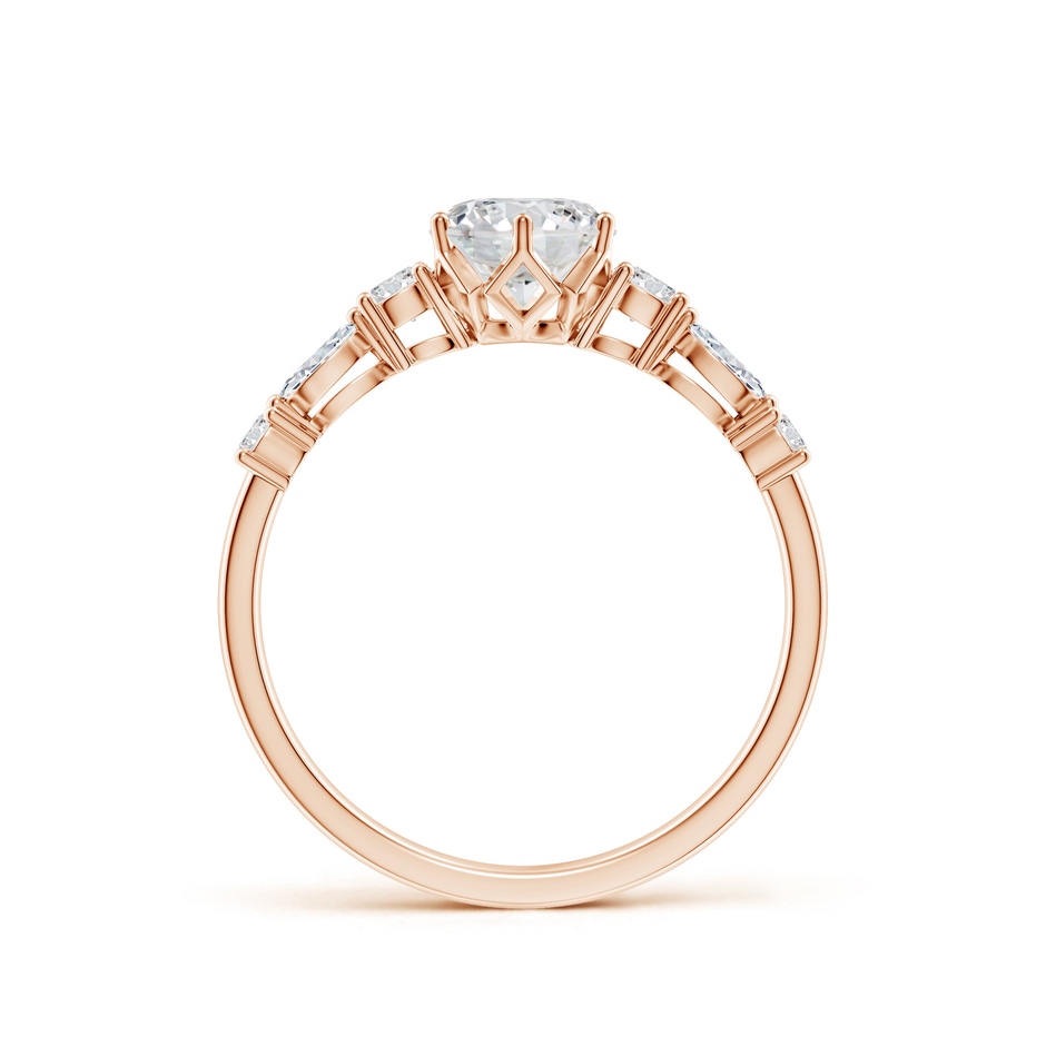 5.9mm HSI2 Classic Round Diamond Side Stone Engagement Ring in Rose Gold side 199