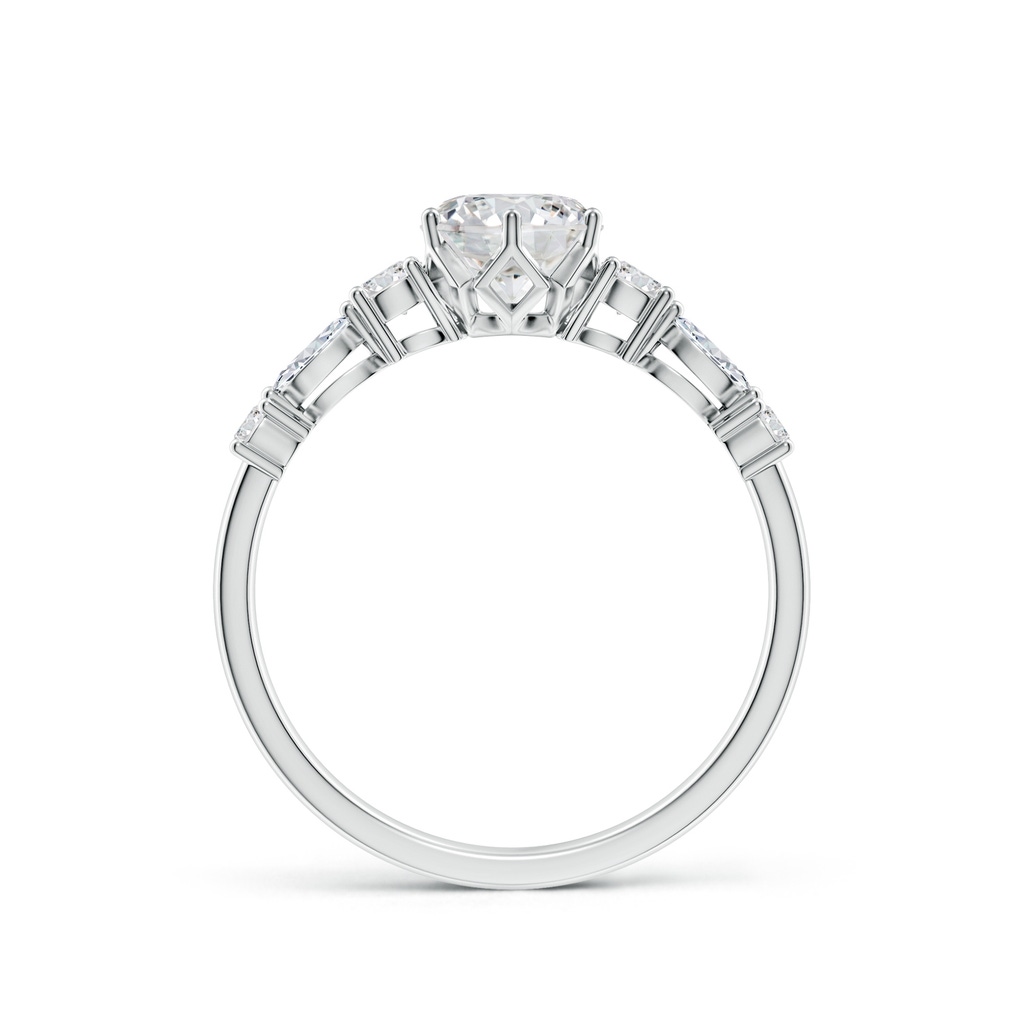 5.9mm HSI2 Classic Round Diamond Side Stone Engagement Ring in White Gold - side 199