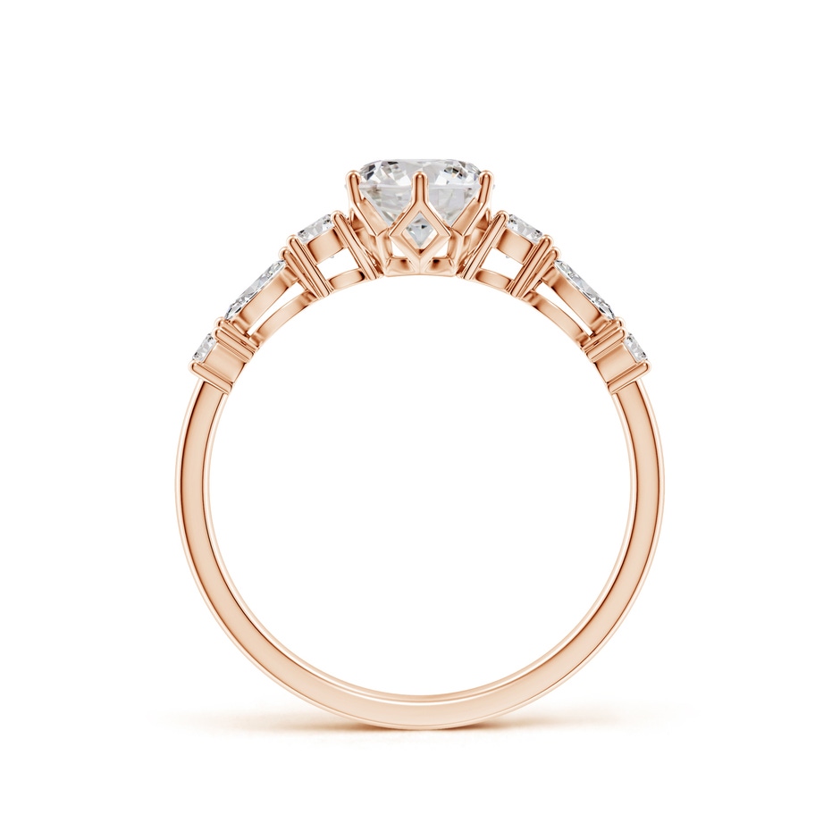 5.9mm IJI1I2 Classic Round Diamond Side Stone Engagement Ring in Rose Gold side 199