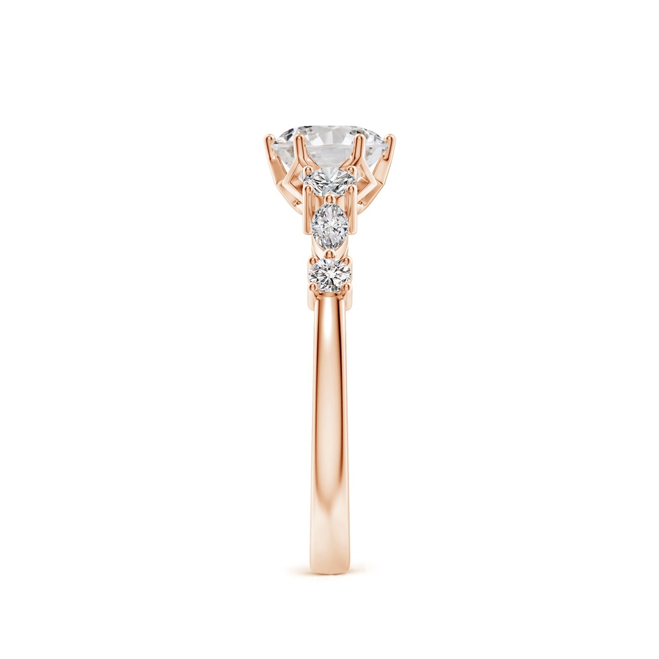 5.9mm IJI1I2 Classic Round Diamond Side Stone Engagement Ring in Rose Gold side 299