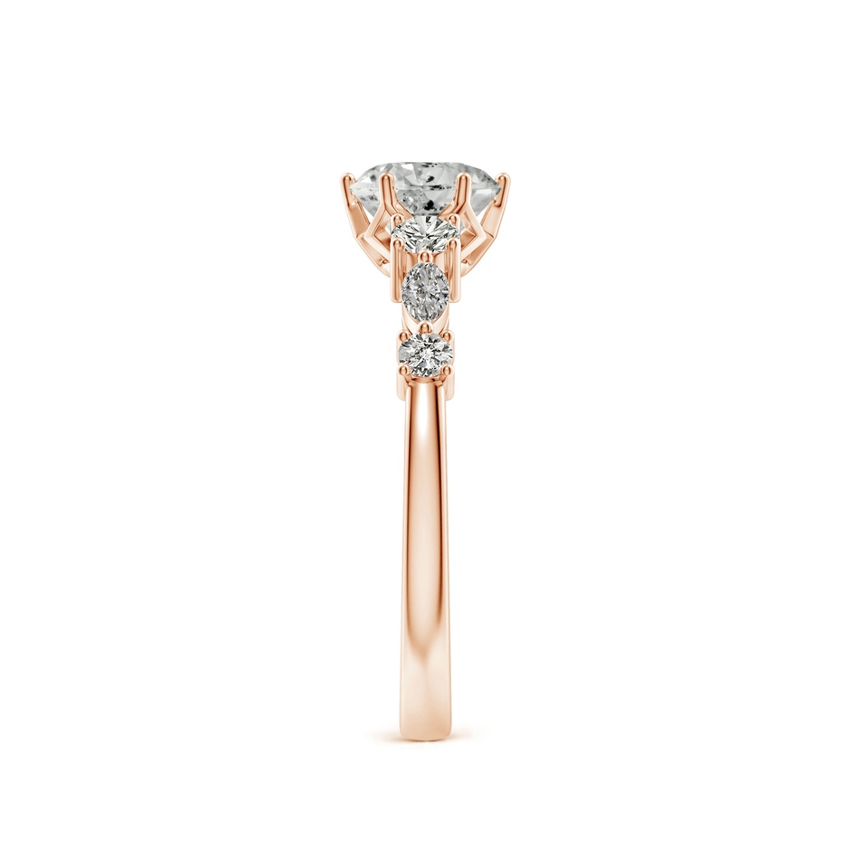 5.9mm KI3 Classic Round Diamond Side Stone Engagement Ring in Rose Gold side 299