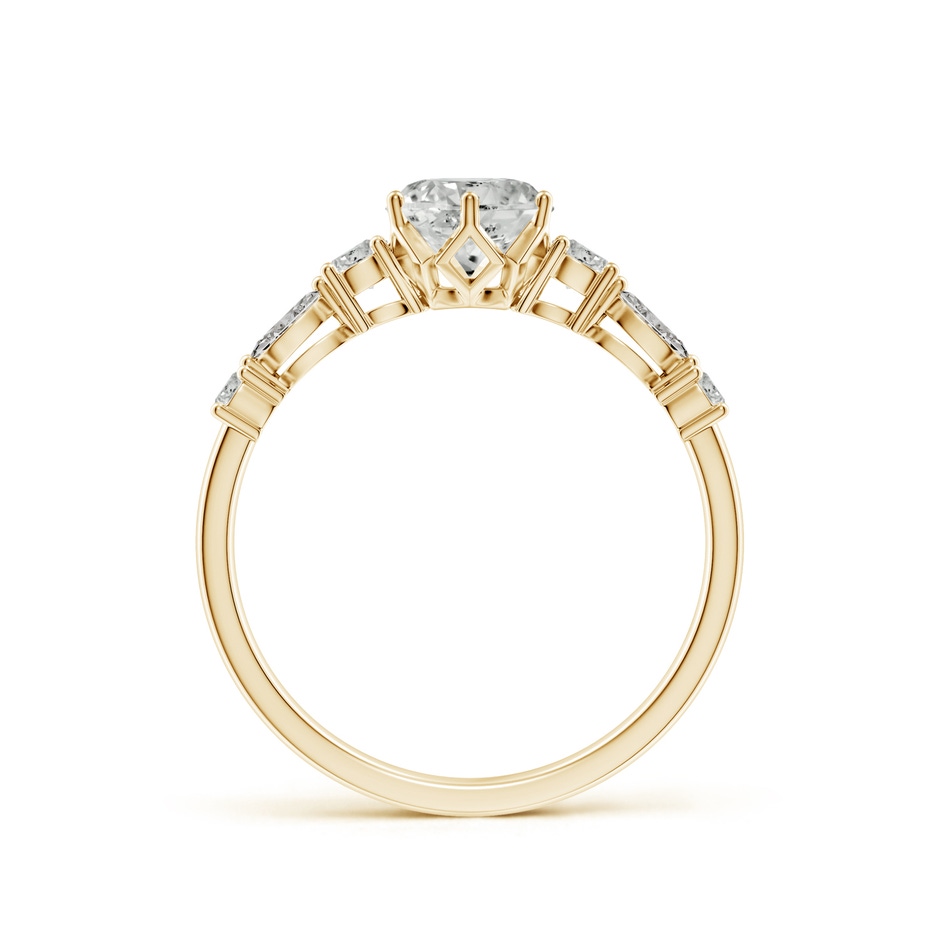 5.9mm KI3 Classic Round Diamond Side Stone Engagement Ring in Yellow Gold side 199