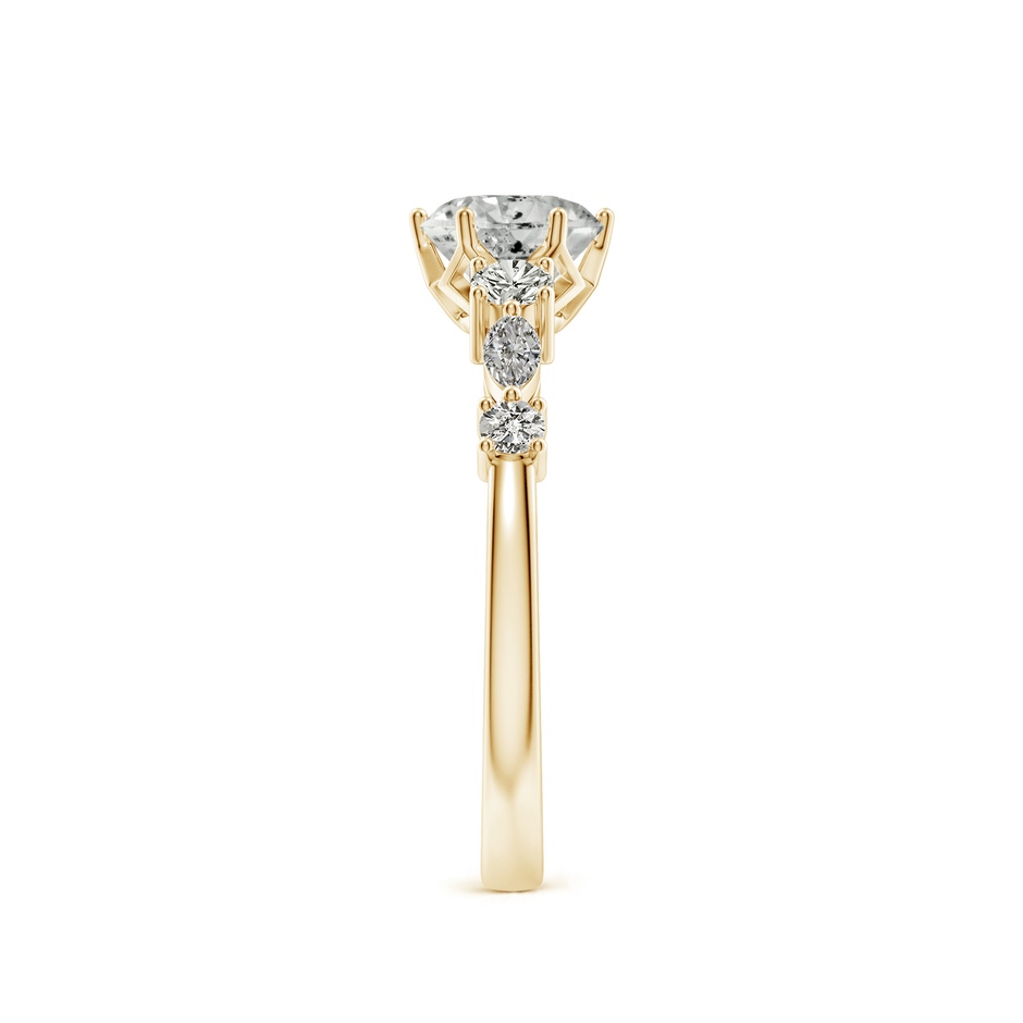5.9mm KI3 Classic Round Diamond Side Stone Engagement Ring in Yellow Gold side 299