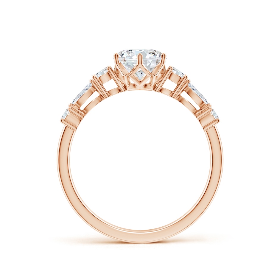 6.4mm GVS2 Classic Round Diamond Side Stone Engagement Ring in Rose Gold side 199