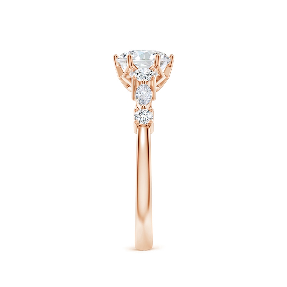 6.4mm GVS2 Classic Round Diamond Side Stone Engagement Ring in Rose Gold side 299