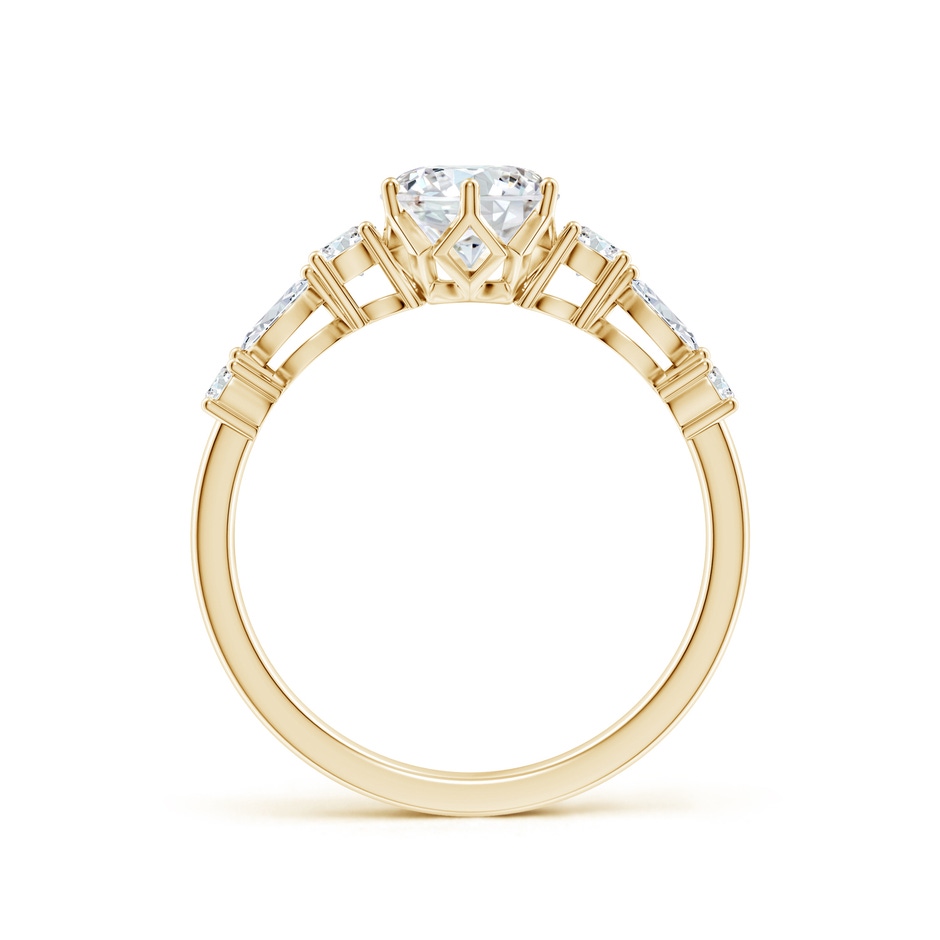 6.4mm GVS2 Classic Round Diamond Side Stone Engagement Ring in Yellow Gold side 199