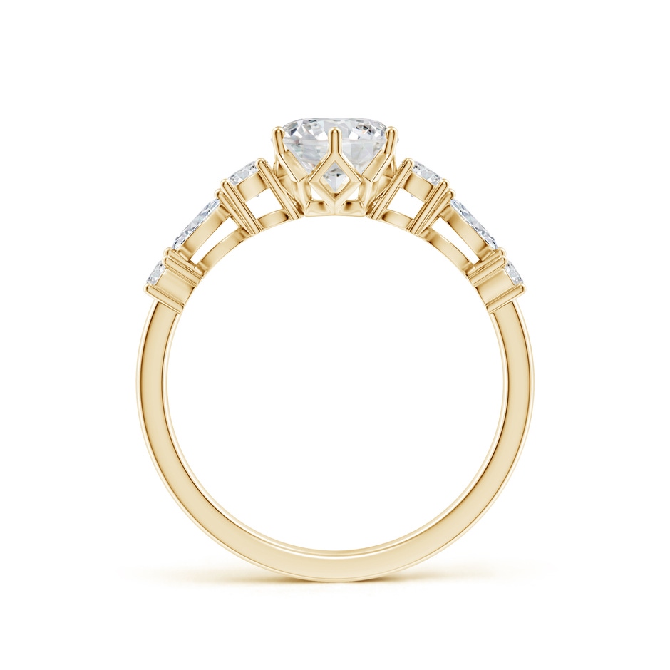 6.4mm HSI2 Classic Round Diamond Side Stone Engagement Ring in Yellow Gold side 199