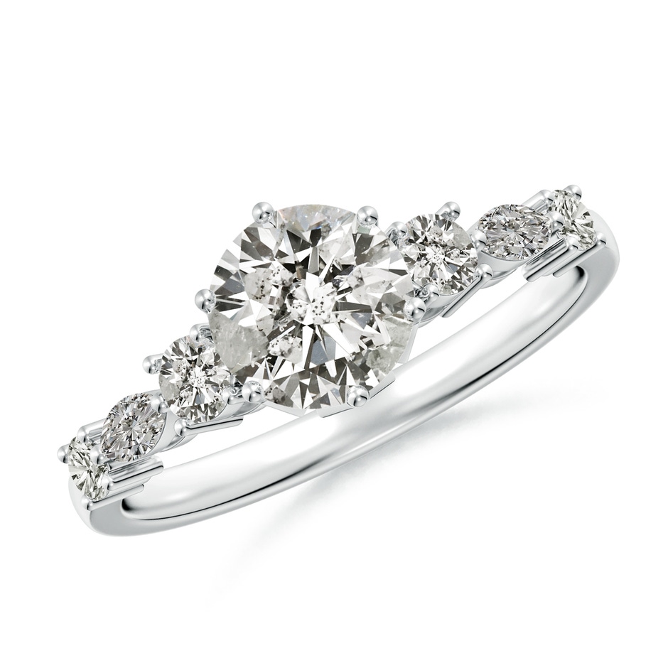 6.4mm KI3 Classic Round Diamond Side Stone Engagement Ring in P950 Platinum 