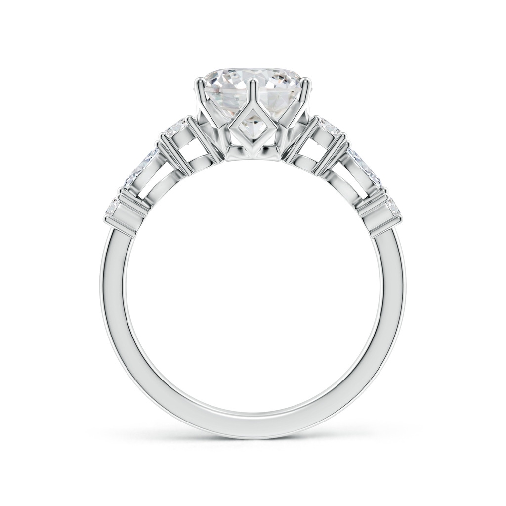 8mm HSI2 Classic Round Diamond Side Stone Engagement Ring in White Gold - side 199