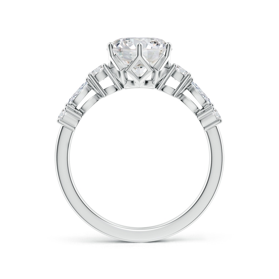 8mm HSI2 Classic Round Diamond Side Stone Engagement Ring in White Gold side 199