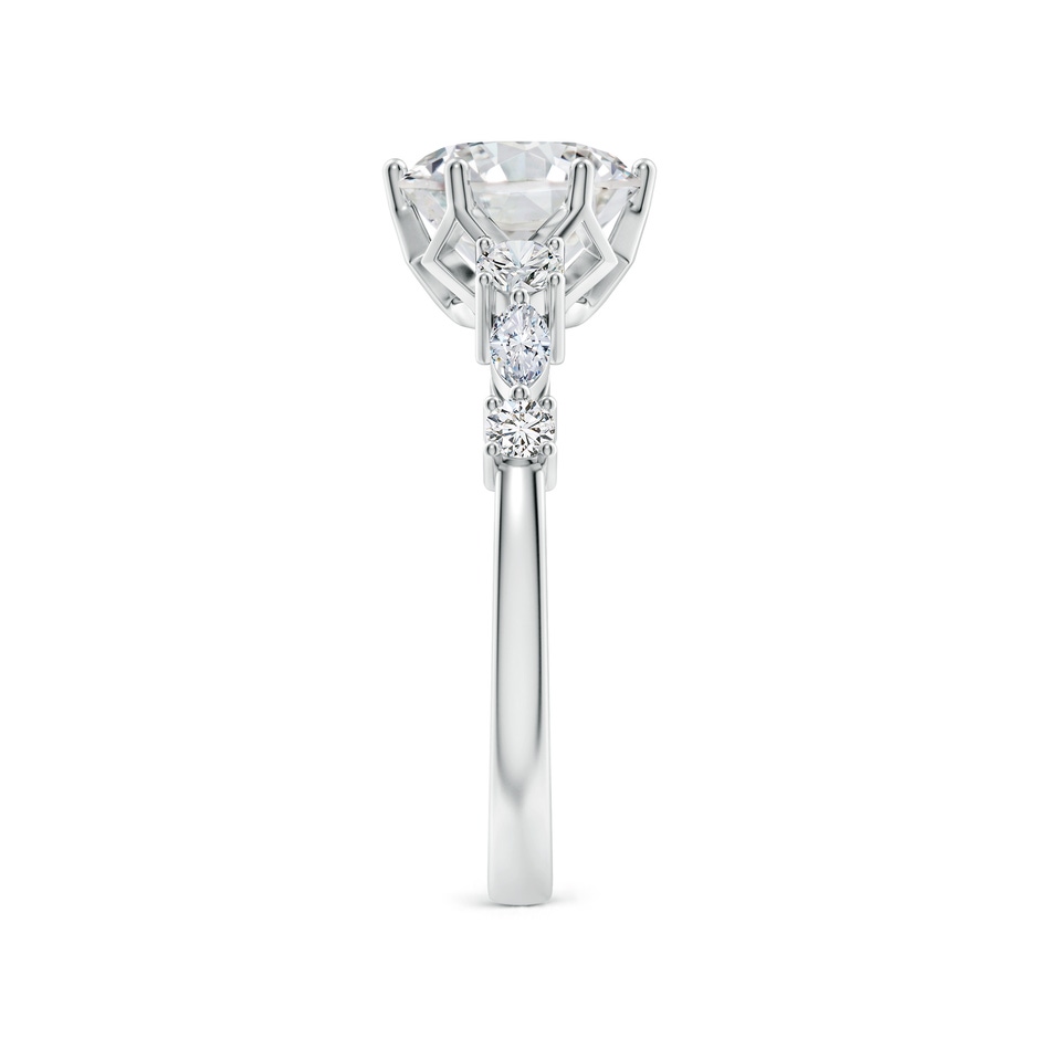8mm HSI2 Classic Round Diamond Side Stone Engagement Ring in White Gold side 299