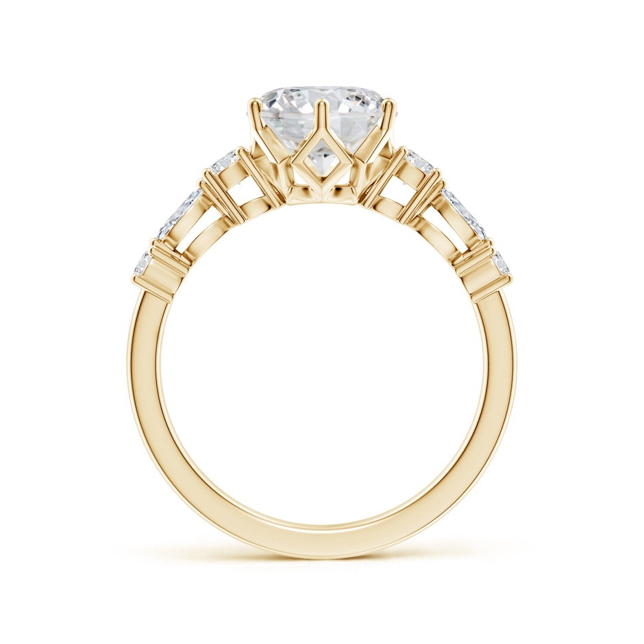 8mm HSI2 Classic Round Diamond Side Stone Engagement Ring in Yellow Gold side 199