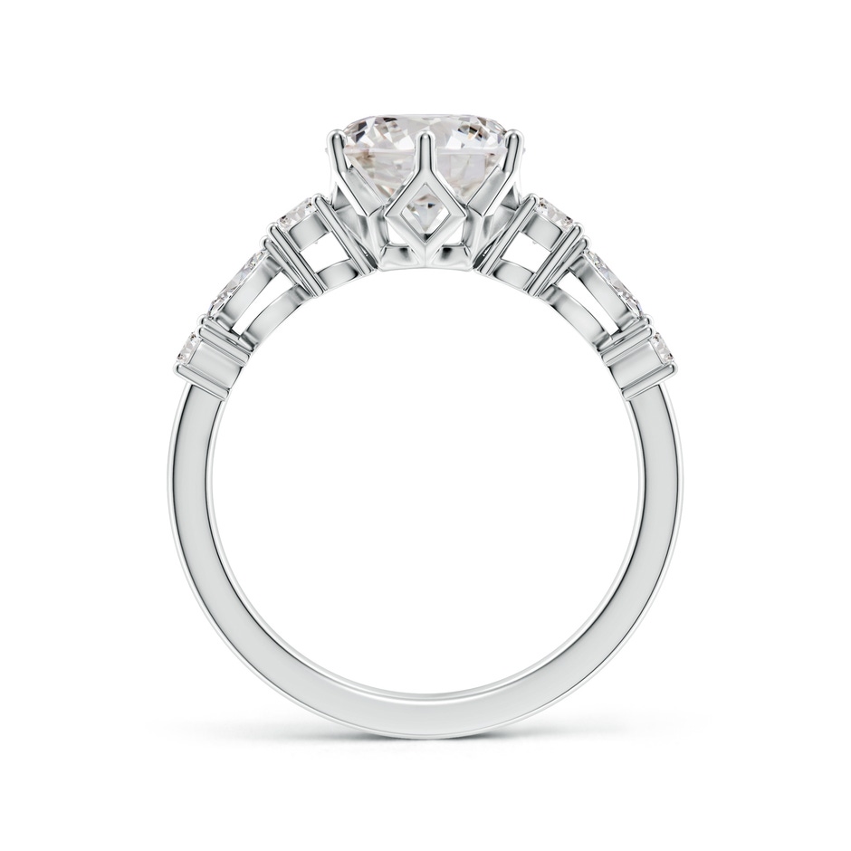 8mm IJI1I2 Classic Round Diamond Side Stone Engagement Ring in White Gold side 199