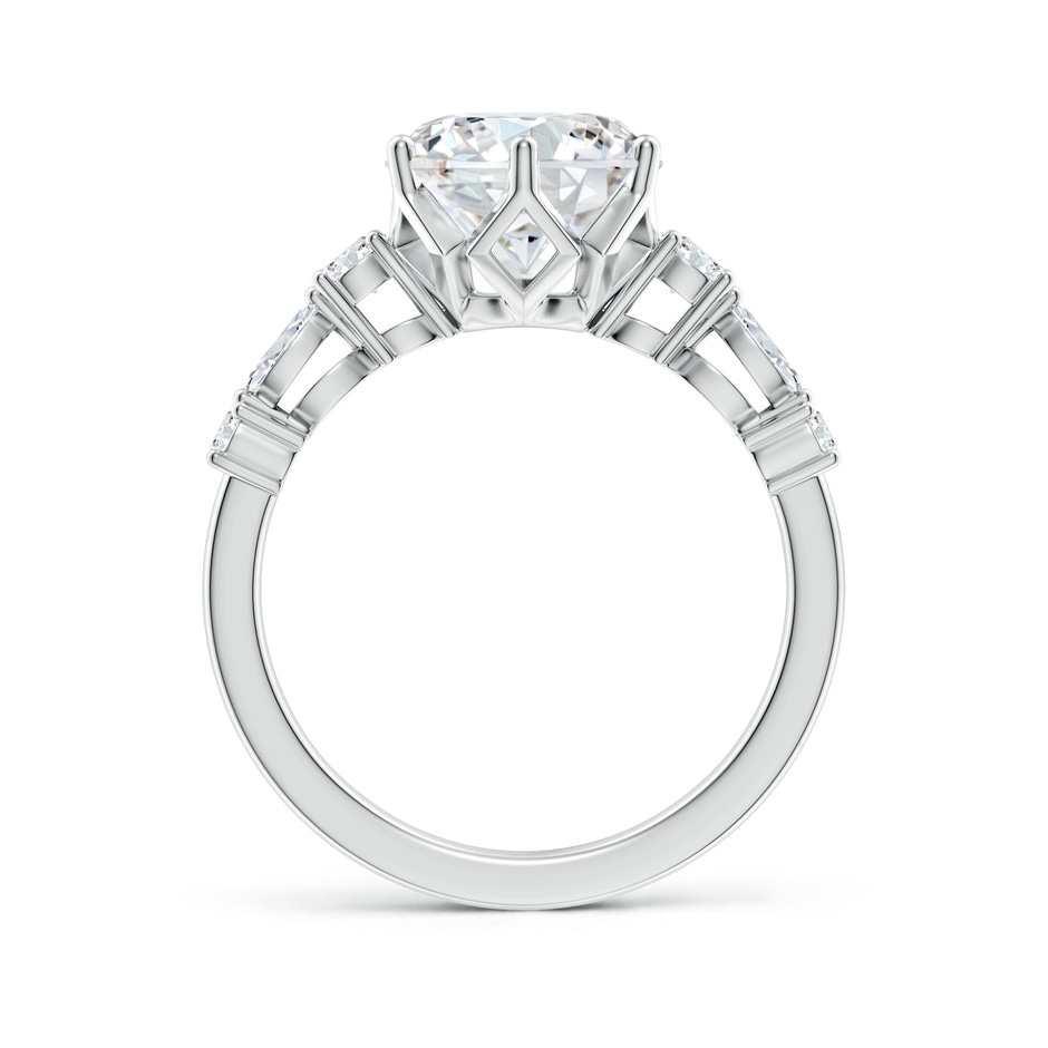 9.2mm GVS2 Classic Round Diamond Side Stone Engagement Ring in P950 Platinum side 199
