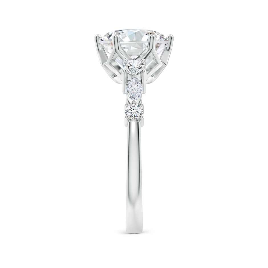9.2mm GVS2 Classic Round Diamond Side Stone Engagement Ring in P950 Platinum side 299