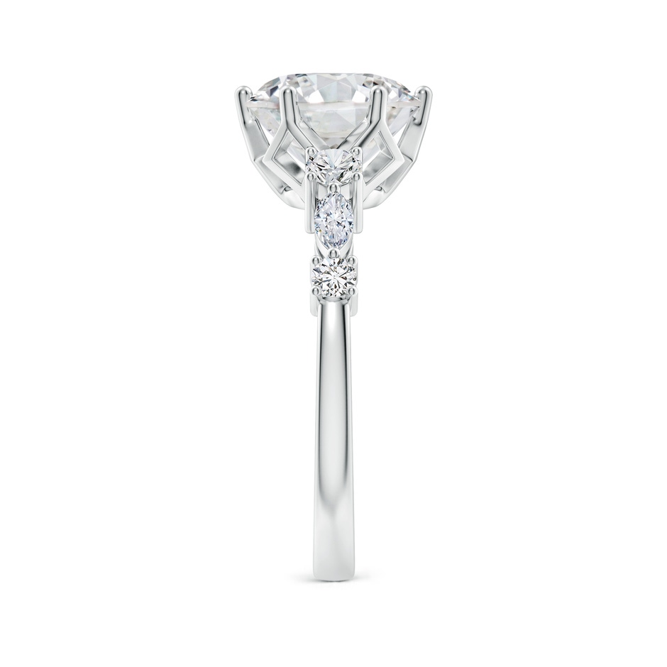 9.2mm HSI2 Classic Round Diamond Side Stone Engagement Ring in P950 Platinum side 299