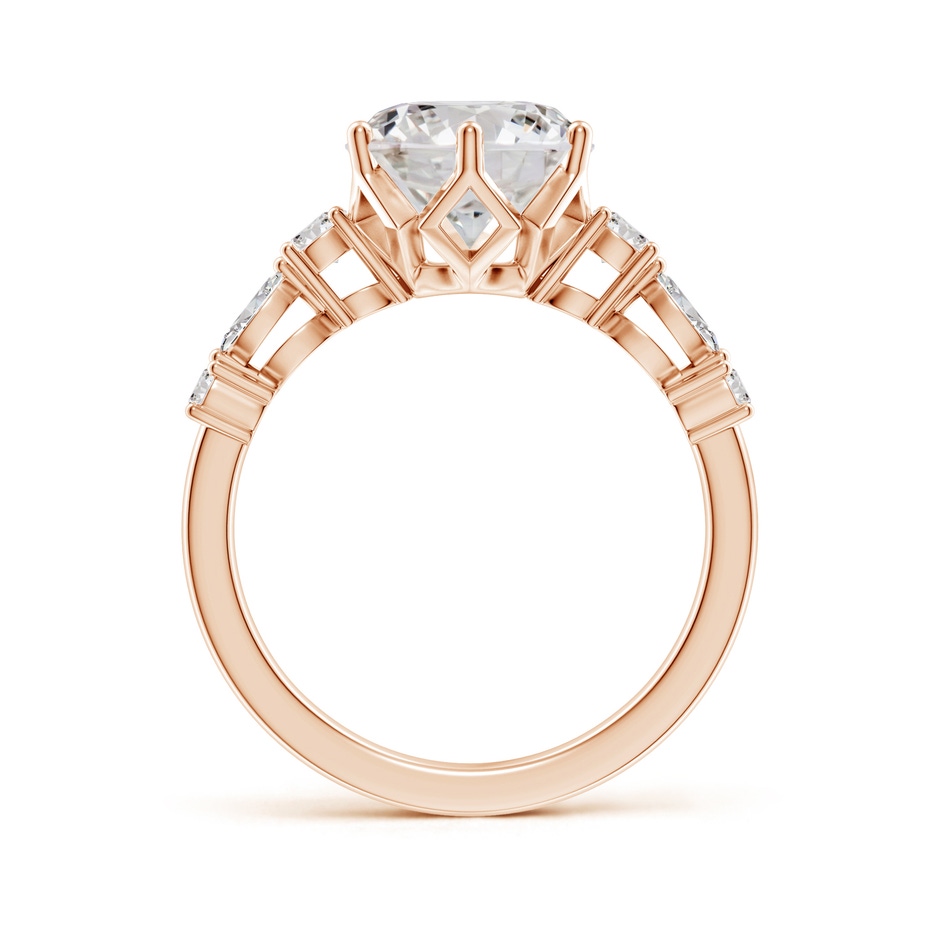 9.2mm IJI1I2 Classic Round Diamond Side Stone Engagement Ring in Rose Gold side 199