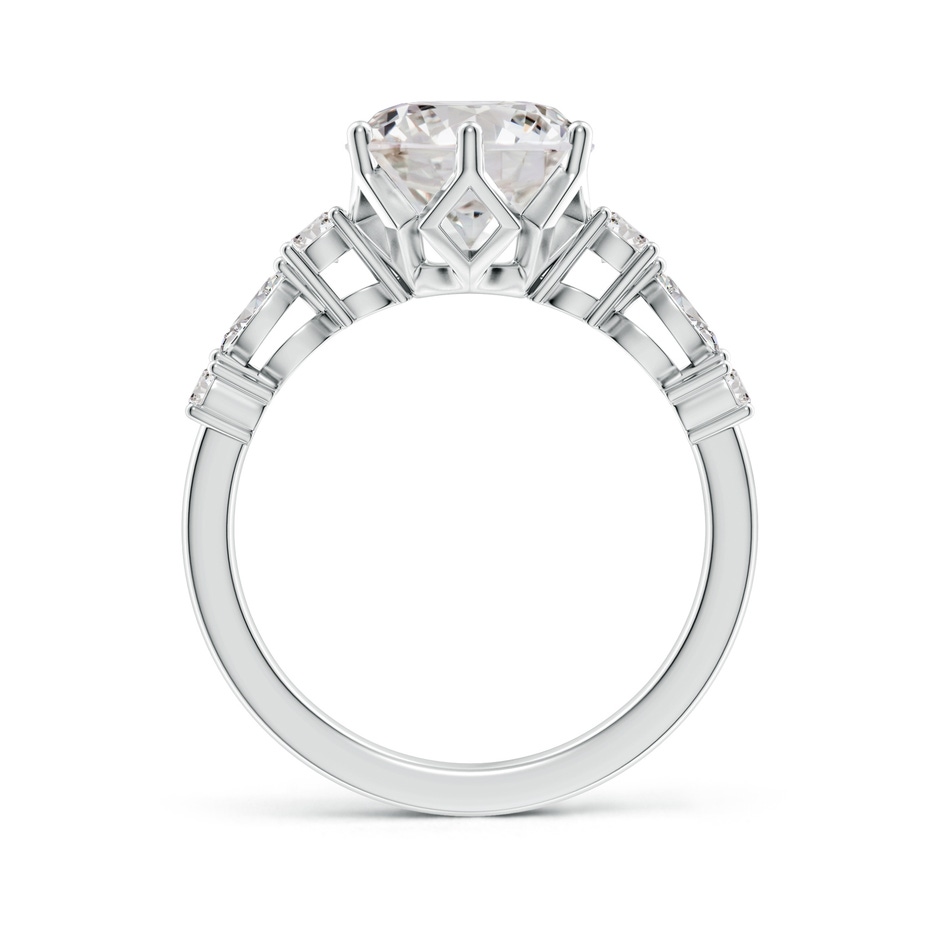 9.2mm IJI1I2 Classic Round Diamond Side Stone Engagement Ring in White Gold side 199