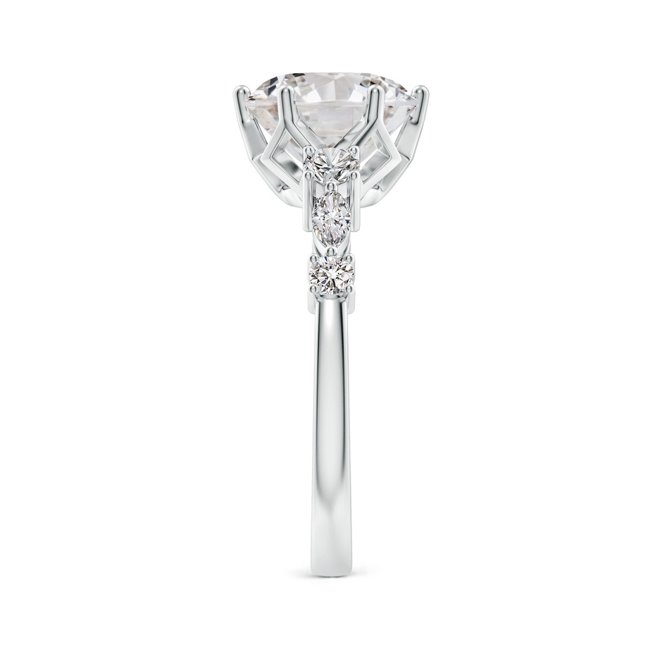 9.2mm IJI1I2 Classic Round Diamond Side Stone Engagement Ring in White Gold side 299