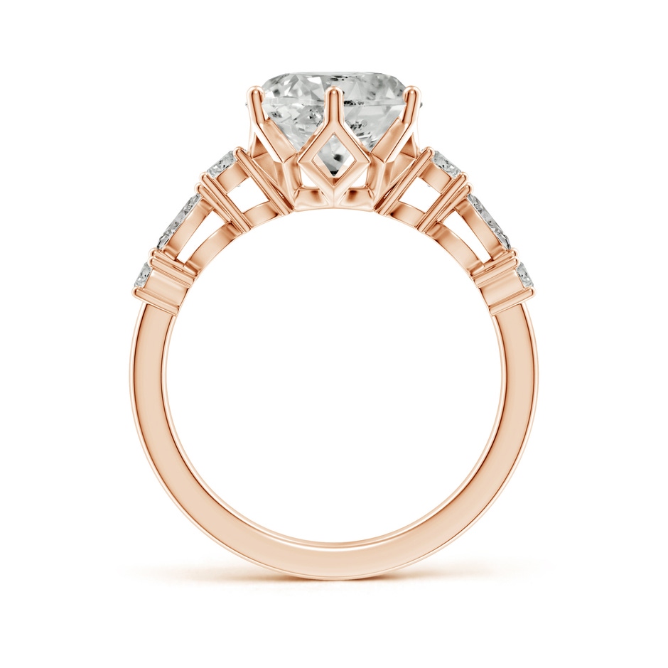 9.2mm KI3 Classic Round Diamond Side Stone Engagement Ring in 18K Rose Gold side 199