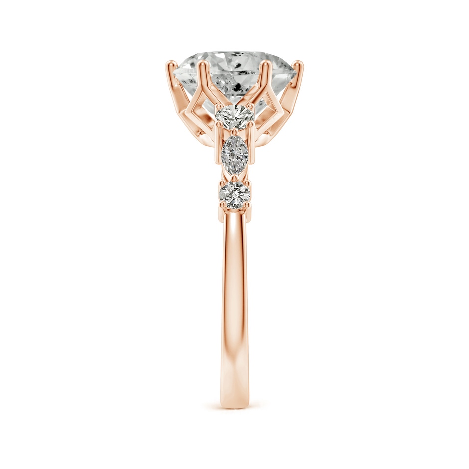 9.2mm KI3 Classic Round Diamond Side Stone Engagement Ring in 18K Rose Gold side 299