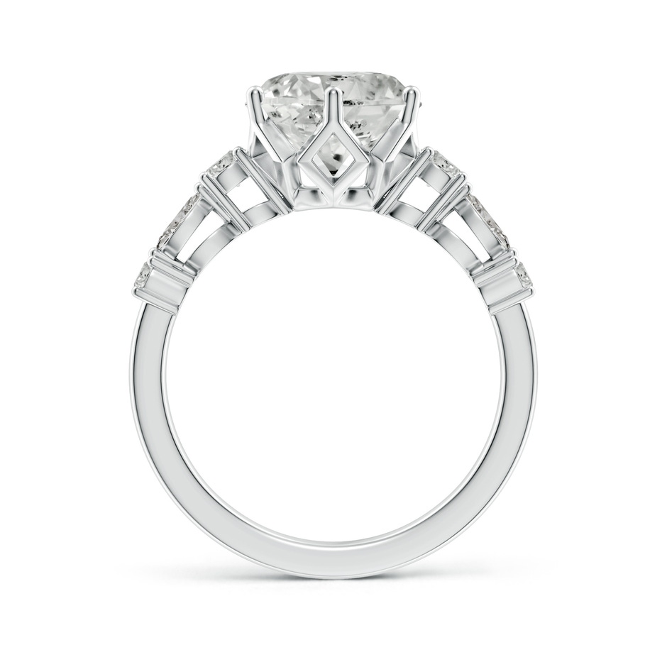 9.2mm KI3 Classic Round Diamond Side Stone Engagement Ring in P950 Platinum side 199
