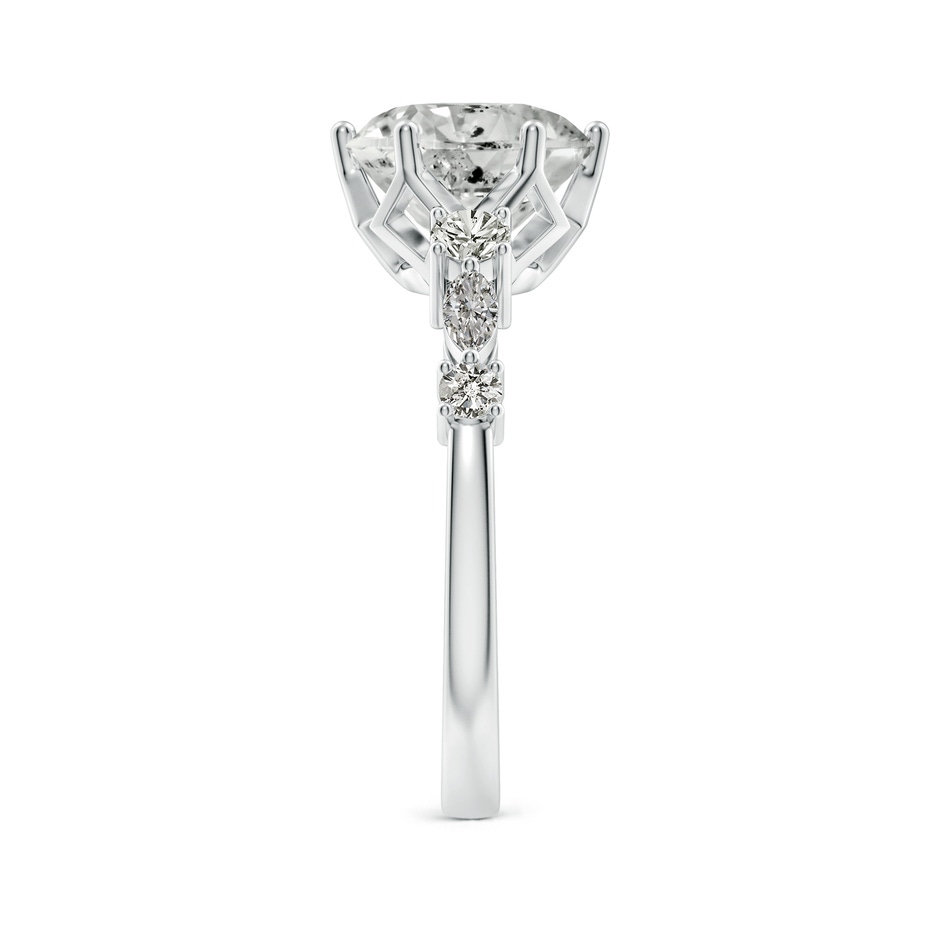 9.2mm KI3 Classic Round Diamond Side Stone Engagement Ring in P950 Platinum side 299