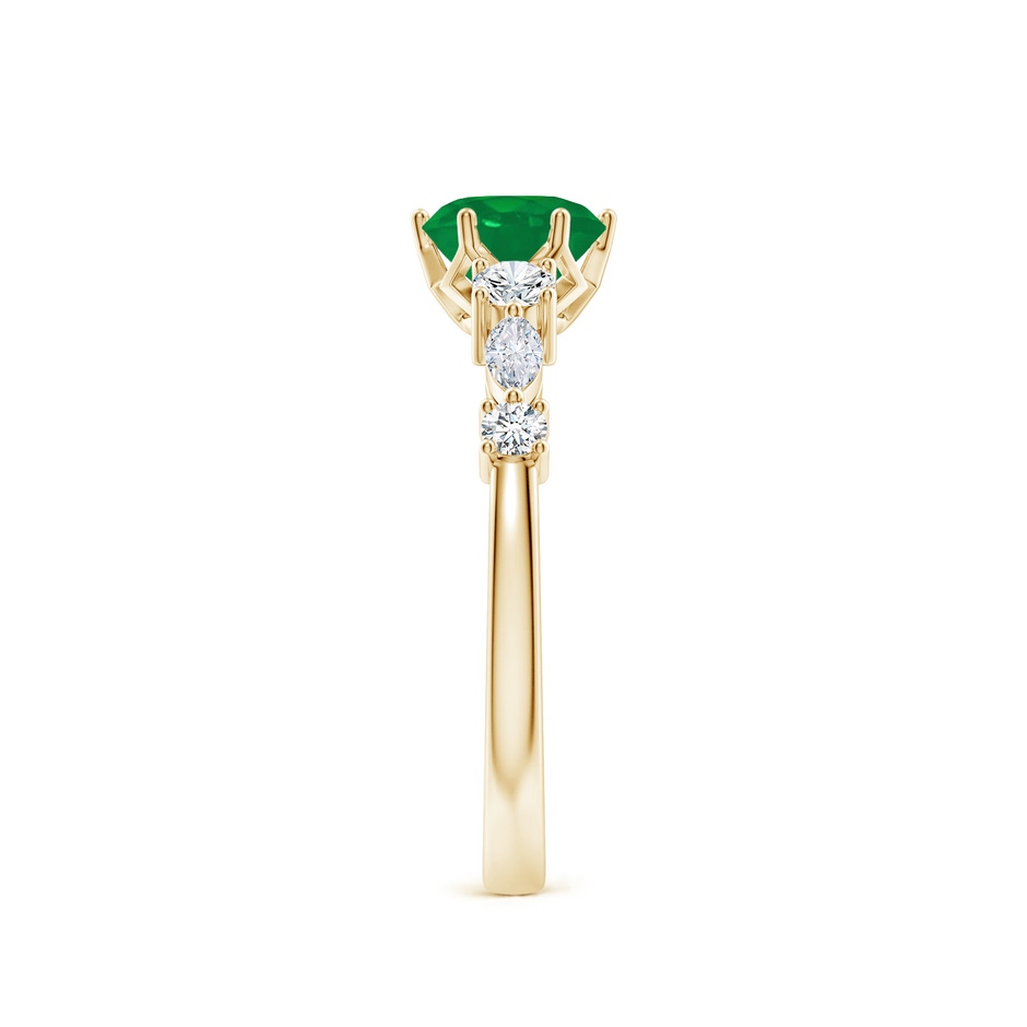 6mm AA Classic Round Emerald Side Stone Engagement Ring in Yellow Gold side 299