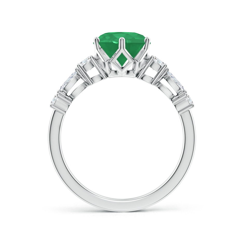 8mm A Classic Round Emerald Side Stone Engagement Ring in P950 Platinum side 199