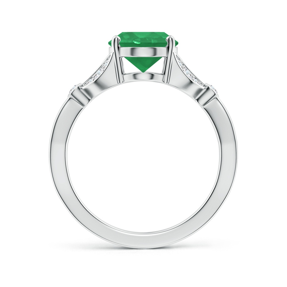 10x8mm A Nature-Inspired Oval Emerald Engagement Ring with Leaf Motifs in P950 Platinum side 199