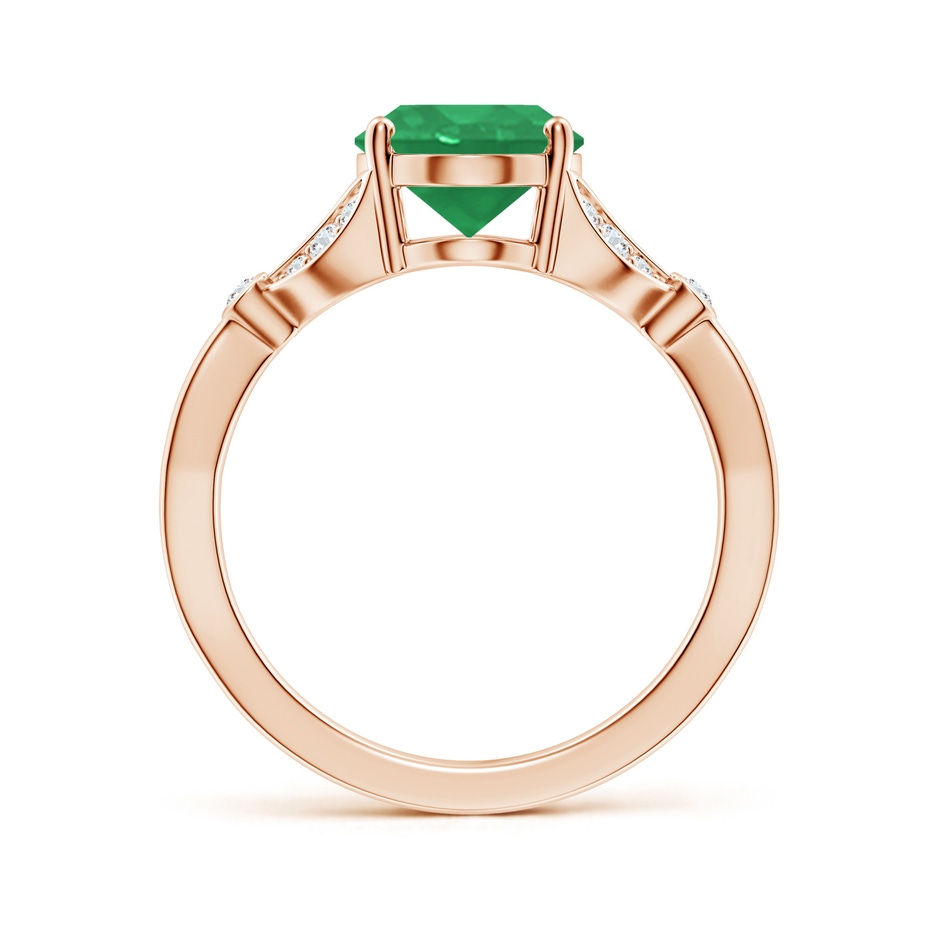 10x8mm A Nature-Inspired Oval Emerald Engagement Ring with Leaf Motifs in Rose Gold side 199