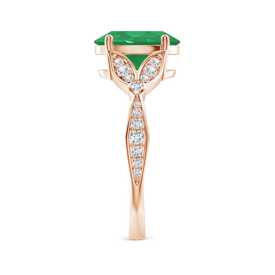 10x8mm A Nature-Inspired Oval Emerald Engagement Ring with Leaf Motifs in Rose Gold side 299