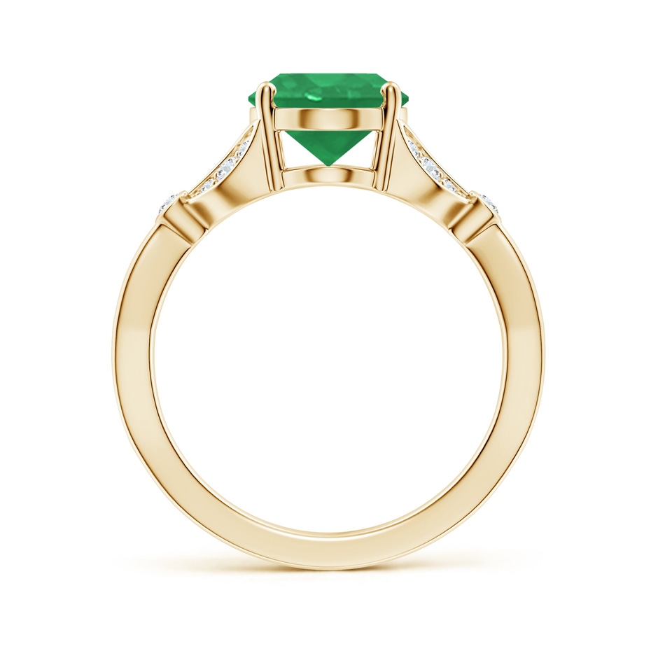 10x8mm A Nature-Inspired Oval Emerald Engagement Ring with Leaf Motifs in Yellow Gold side 199