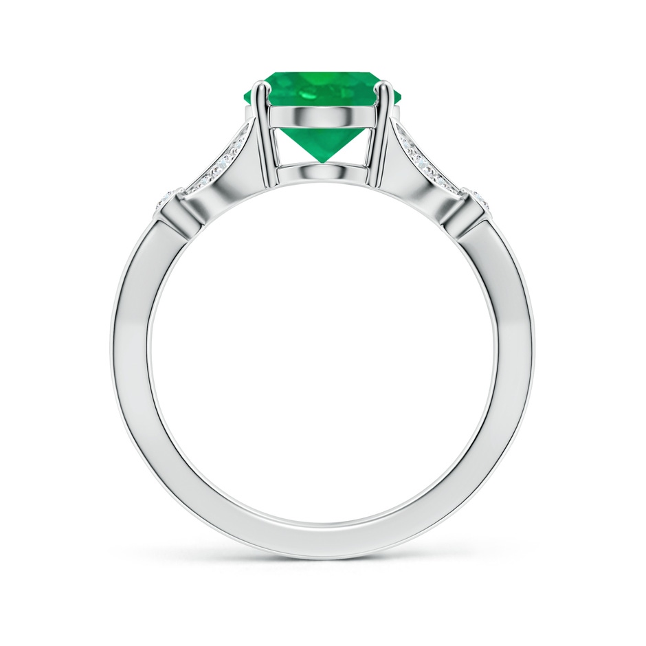 10x8mm AA Nature-Inspired Oval Emerald Engagement Ring with Leaf Motifs in P950 Platinum side 199