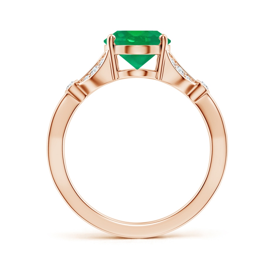 10x8mm AA Nature-Inspired Oval Emerald Engagement Ring with Leaf Motifs in Rose Gold side 199